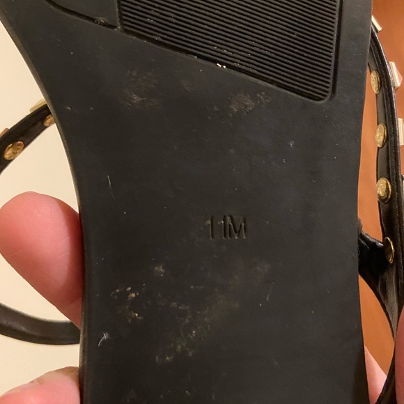 Marc Fisher Black Gladiator Gold Stud Sandals Women's Size 11 - Picture 12 of 12